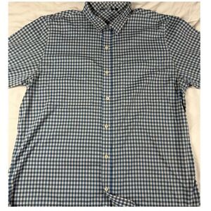 Rohan Mens XL Technical Travel Shirt UV Protection Blue Gingham Plaid‎ Hiking